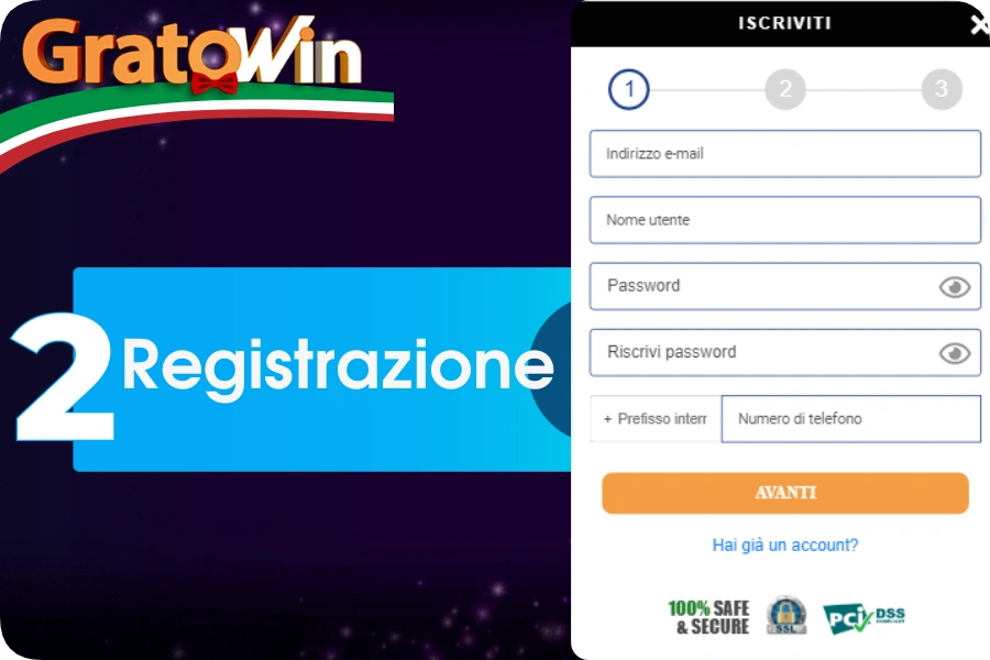 GratoWin Registrazione